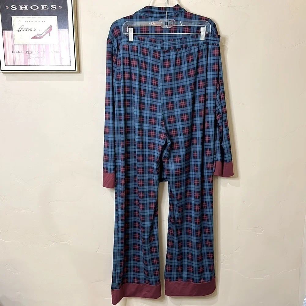 C. Wonder Softest Ever blue pink 2-Pc Pajamas Set Women’s Sz 2X